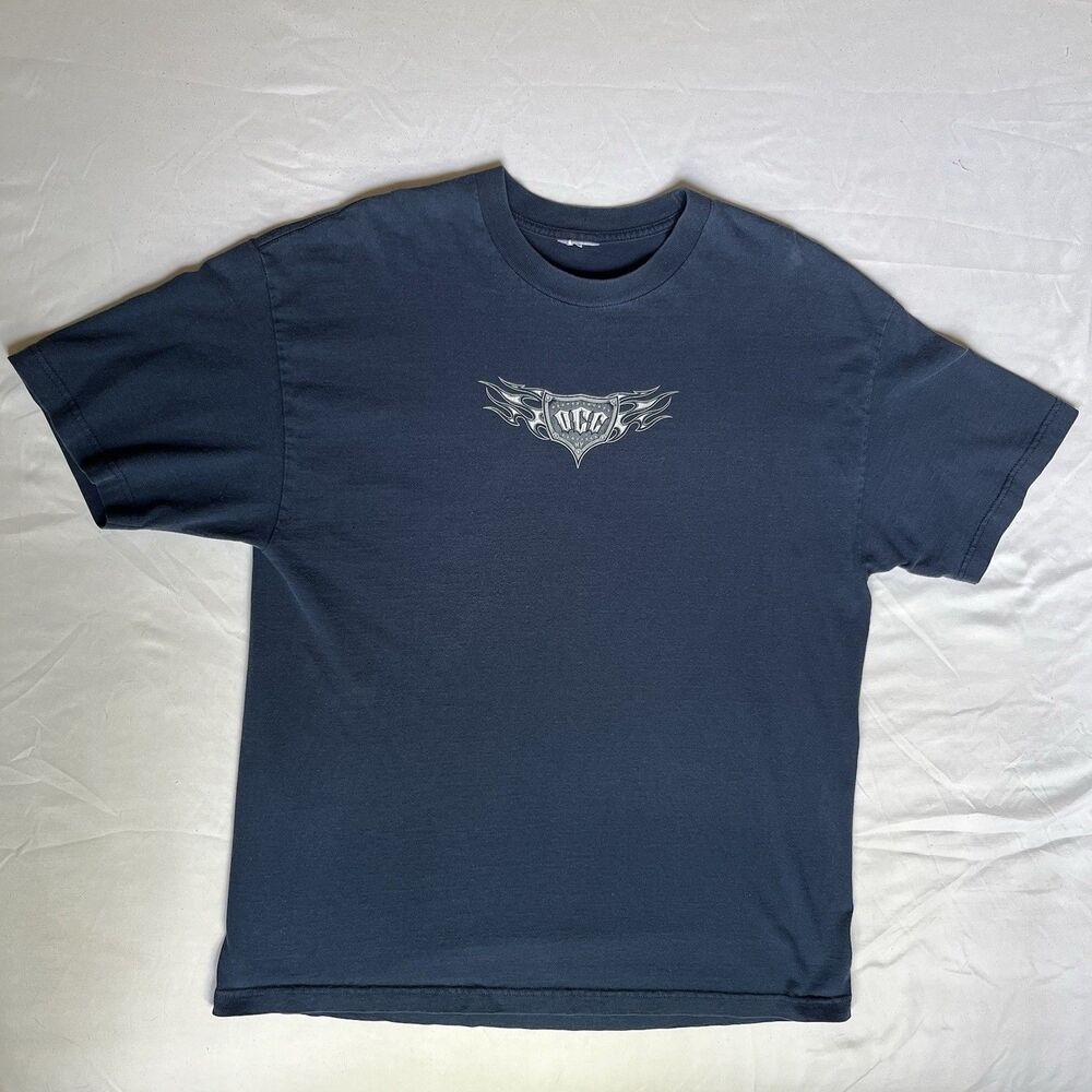 Y2K Orange County Choppers NY 2003 Double Sided Graphic Logo Biker Shirt Blue XL